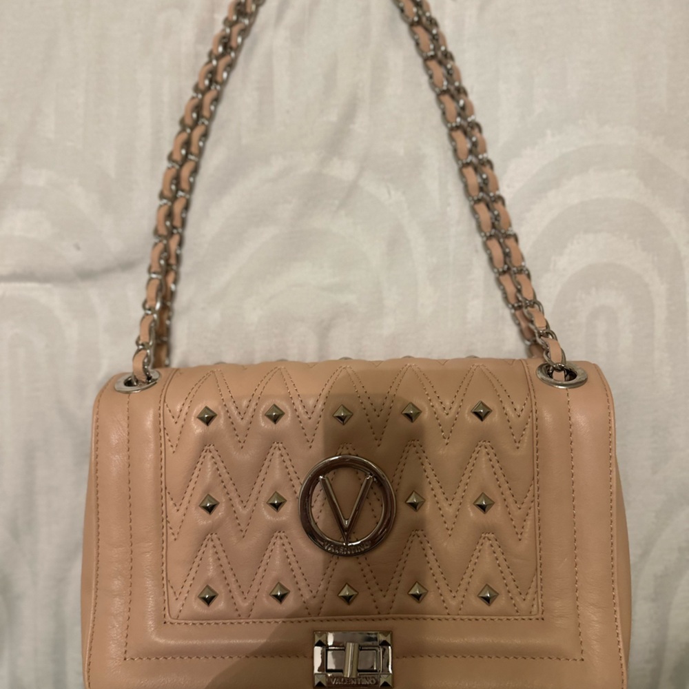 Valentino Garavani Beige Quilted Crossbody Bag
